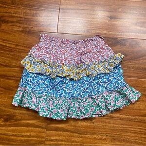 Mini Boden Girls Multicolor Floral Ruffle Shorts Skirt Size 5-6Y Cottagecore
